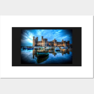 Caernarfon Castle At Night Posters and Art